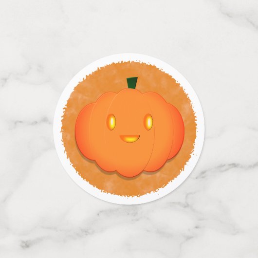 Schattigee Pompoen Halloween Waterverf Baby shower Confetti (Kleine voorkant)