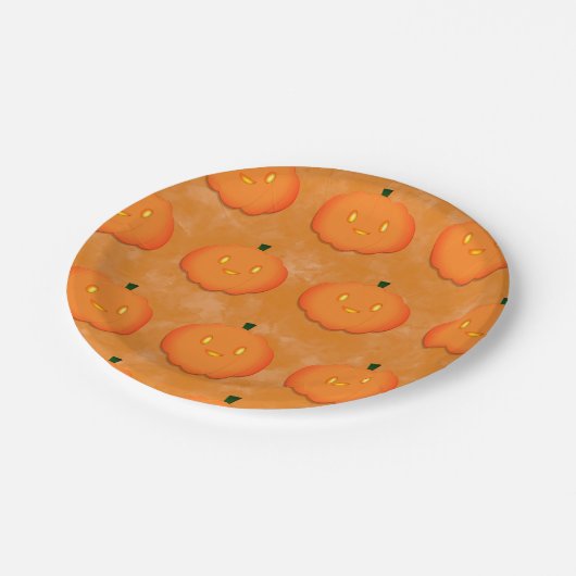 Schattigee Pompoen Halloween Waterverf Baby shower Papieren Bordje (Gekanteld)