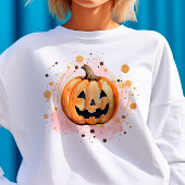 Schattigee Pompoen Halloween Waterverf Trui