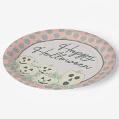 Schattigee pompoen-Happy Halloween Papieren Bordje (Gekanteld)