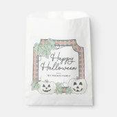 Schattigee pompoen-Happy Halloween pastel gekleurd Bedankzakje (Voorkant)