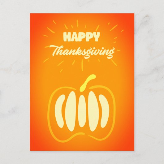Schattigee Pompoen Happy Thanksgiving Typografie Feestdagenkaart (Voorkant)