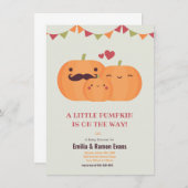 Schattigee pompoen herfst baby shower uitnodiging (Voorkant / Achterkant)