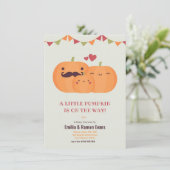 Schattigee pompoen herfst baby shower uitnodiging (Staand voorkant)