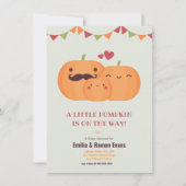 Schattigee pompoen herfst baby shower uitnodiging (Voorkant)