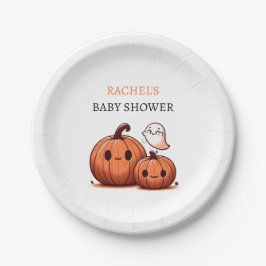 Schattigee pompoen Herfst Halloween-thema Baby sho Papieren Bordje