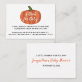 Schattigee pompoen herfst Herfst Baby shower Boeka Informatiekaartje (Voorkant / Achterkant)