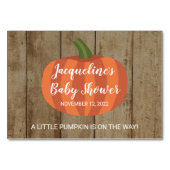 Schattigee pompoen herfst rustiek Baby shower advi Kaart (Achterkant)