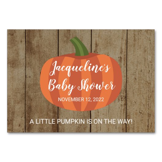 Schattigee pompoen herfst rustiek Baby shower advi Kaart (Achterkant)