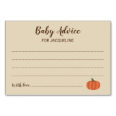 Schattigee pompoen herfst rustiek Baby shower advi Kaart (Voorkant)