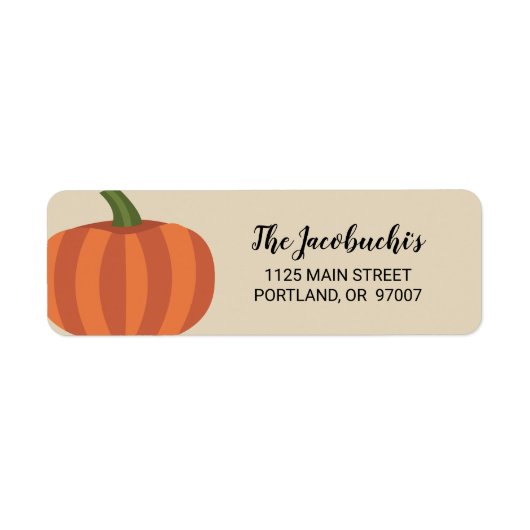 Schattigee Pompoen Herfst Thanksgiving Etiket (Voorkant)