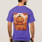 Schattigee pompoen herfstbladeren T-shirt (Achterkant)