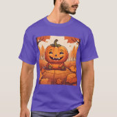Schattigee pompoen herfstbladeren T-shirt (Voorkant)