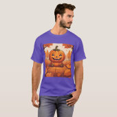 Schattigee pompoen herfstbladeren T-shirt (Voorkant volledig)