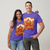 Schattigee pompoen herfstbladeren T-shirt (Unisex)