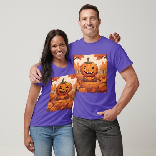 Schattigee pompoen herfstbladeren T-shirt (Unisex)