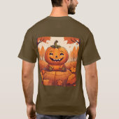 Schattigee pompoen herfstbladeren T-shirt (Achterkant)