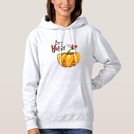 Schattigee pompoen "Hi" Hoodie (Voorkant)