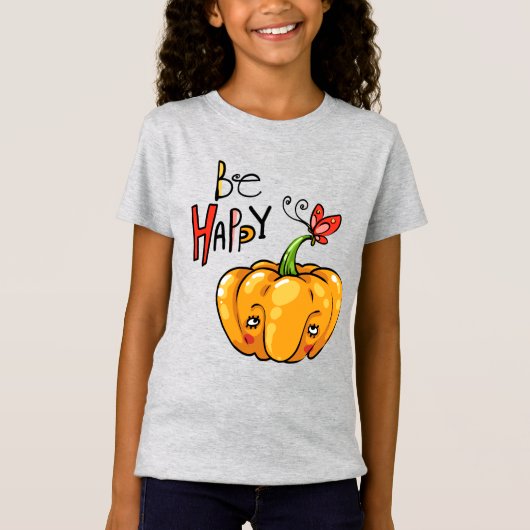 Schattigee pompoen "Hi" T-shirt (Voorkant)