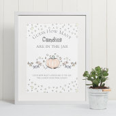 Schattigee pompoen Hoeveel Snoepjes Baby shower sp Poster
