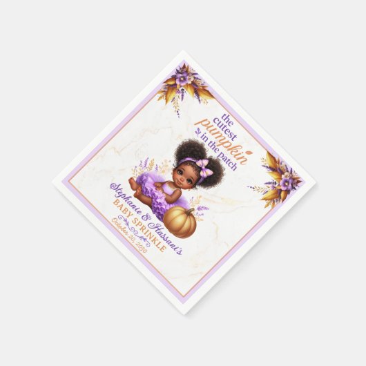 Schattigee pompoen in de patch Afro Baby Girl Show Servet (Hoek)