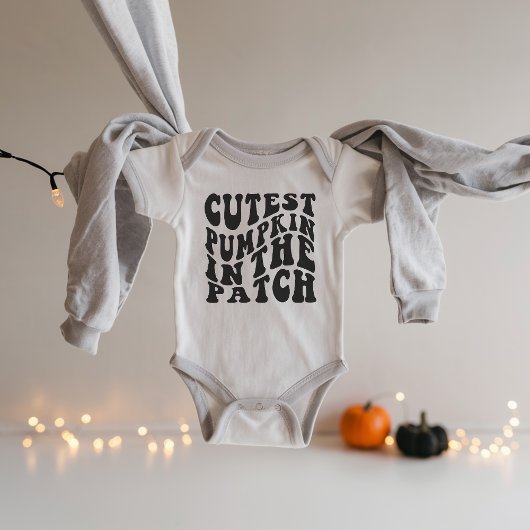 Schattigee pompoen in de Patch Baby Bodysuit