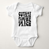 Schattigee pompoen in de Patch Baby Bodysuit (Voorkant)