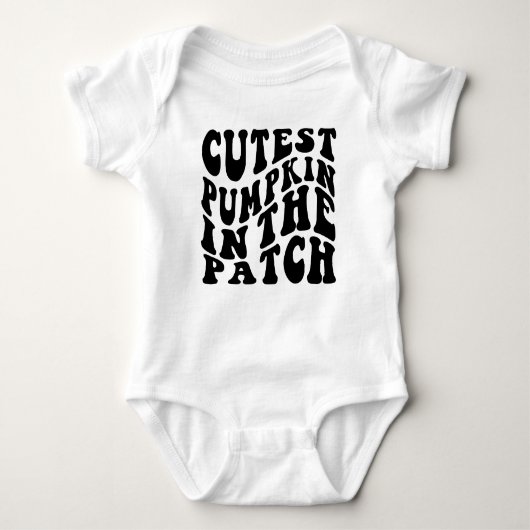 Schattigee pompoen in de Patch Baby Bodysuit (Voorkant)