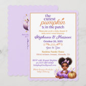 Schattigee pompoen in de Patch Baby shower Uitnodi Kaart (Voorkant / Achterkant)