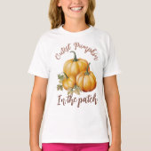 Schattigee pompoen in de patch, herfst Herfst Kind T-shirt (Voorkant)