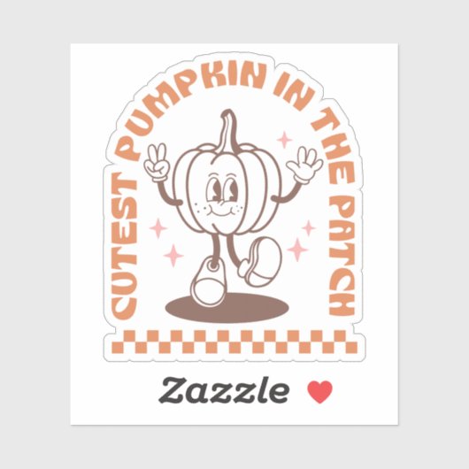 Schattigee pompoen in de patch | HERFST | op maat  Sticker (Vel)