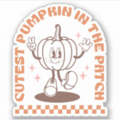 Schattigee pompoen in de patch | HERFST | op maat Sticker (Voorkant)