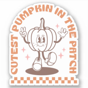 Schattigee pompoen in de patch HERFST op maat Sticker
