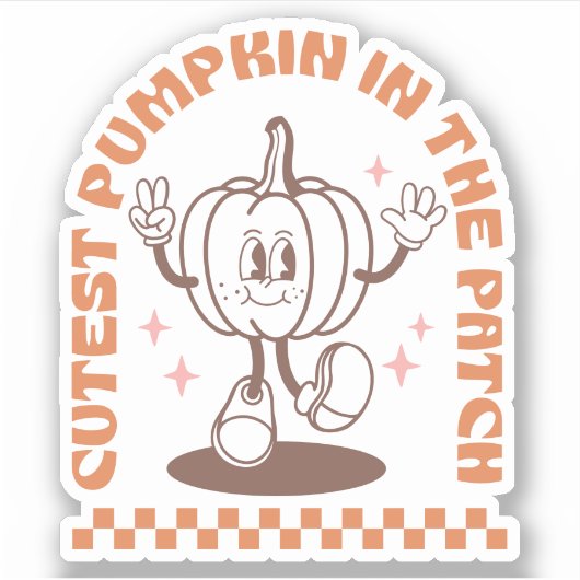 Schattigee pompoen in de patch | HERFST | op maat Sticker (Voorkant)