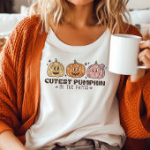 Schattigee pompoen in de Patch Retro Halloween Tri-Blend Shirt