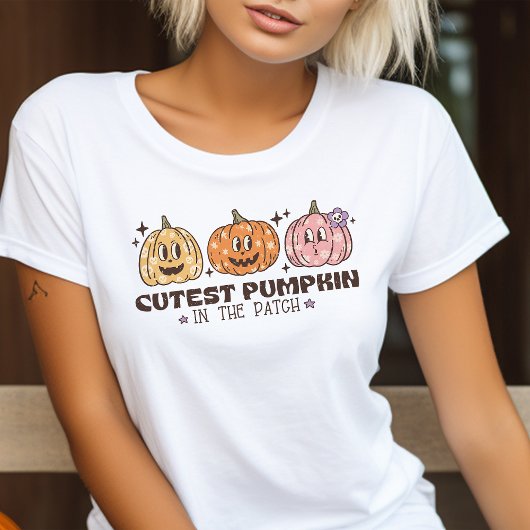 Schattigee pompoen in de Patch Retro Halloween Tri-Blend Shirt