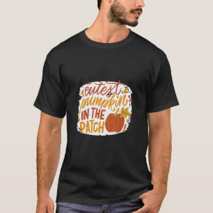 Schattigee pompoen in patch Herfst T-shirt