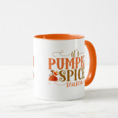 Schattigee pompoen kruidenseizoen herfstkoffie mok (Voorkant rechts)