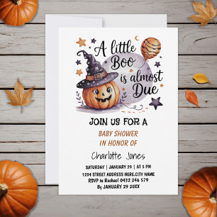 Schattigee pompoen Little Boo Halloween Baby showe Kaart