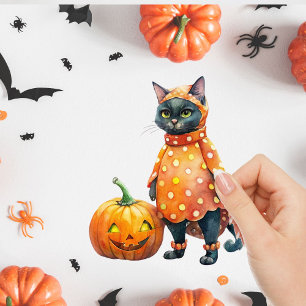 Schattigee pompoen meisjes en katten Sticker