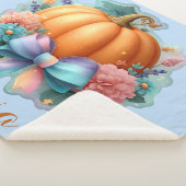 Schattigee pompoen met bloemen gepersonaliseerd T- Sherpa Deken (3/4)