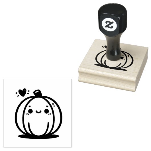 Schattigee pompoen met hart rubberstempel (Gestempeld)