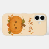 Schattigee pompoen met "Herfst Vibes" op zacht bei Case-Mate iPhone Case (Achterkant (horizontaal))
