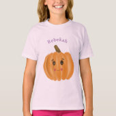 Schattigee Pompoen Monogram meisje T-Shirt (Voorkant)