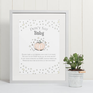 Schattigee pompoen niet zeggen Baby Baby shower sp Poster