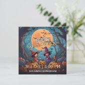 Schattigee pompoen patch Kinder Halloween Uitnodig Kaart (Staand voorkant)