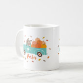 Schattigee Pompoen Patch Truck met Hond Koffiemok (Voorkant links)