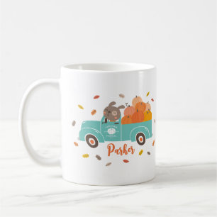Schattigee Pompoen Patch Truck met Hond Koffiemok