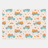 Schattigee Pompoen Patch Trucks met Dieren Inpakpapier Vel (Voorkant)