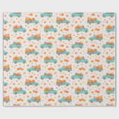 Schattigee Pompoen Patch Trucks met Dierencrème Cadeaupapier (Vlak)